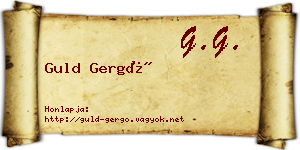 Guld Gergő névjegykártya